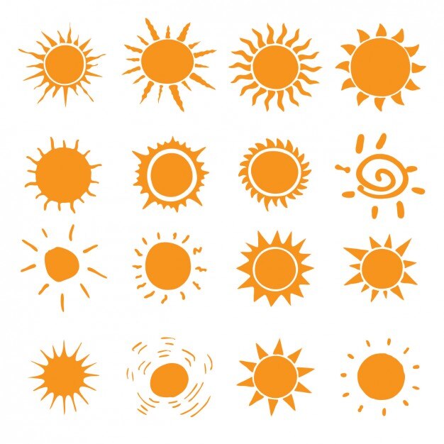 Different kind of sun icons