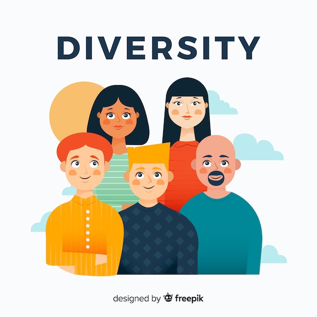 Free vector different people background flat style