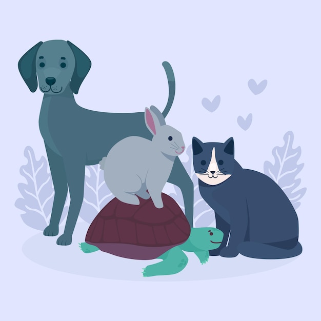 Free Vector different pets concept