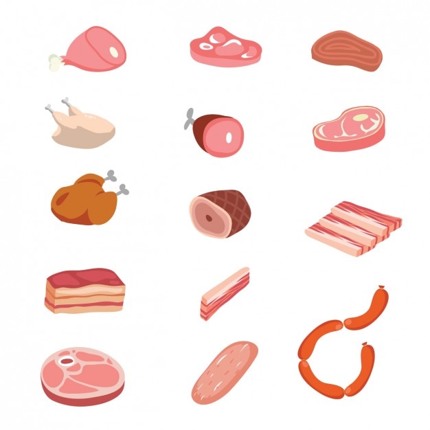 Different pieces of butchery