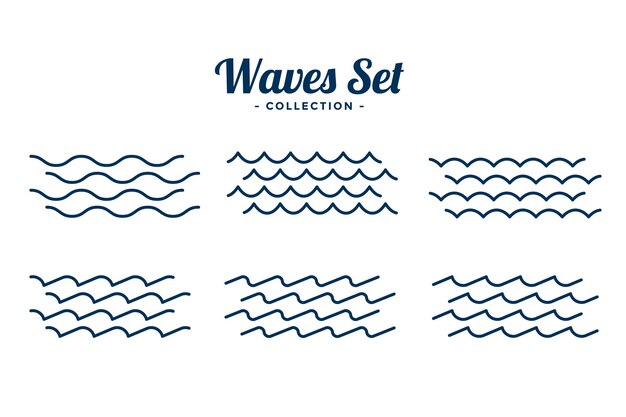 Different style water waves ripples splash background