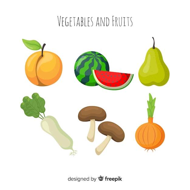 Different vegetables and fruits pack