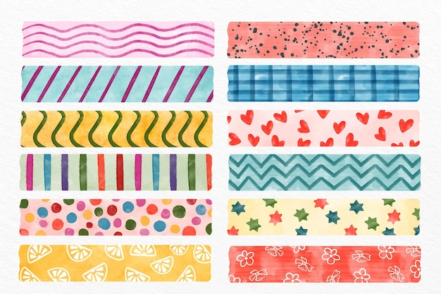 Free Vector different washi tapes pack