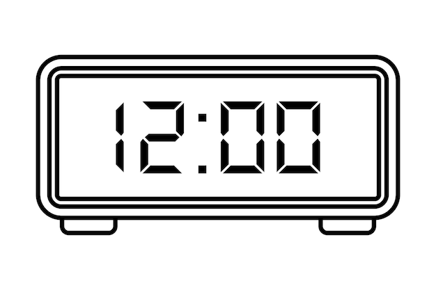 Free Vector digital clock outline style