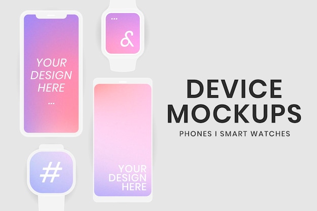 Free vector digital device screen mockup vector illustration set