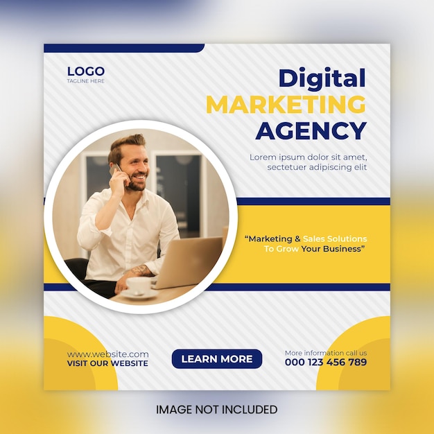 Free Vector digital marketing social media post and corporate web banner template