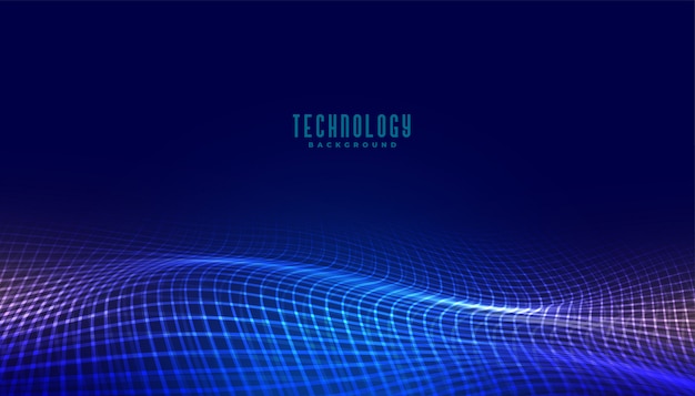 Free Vector digital mesh wave technology concept background design