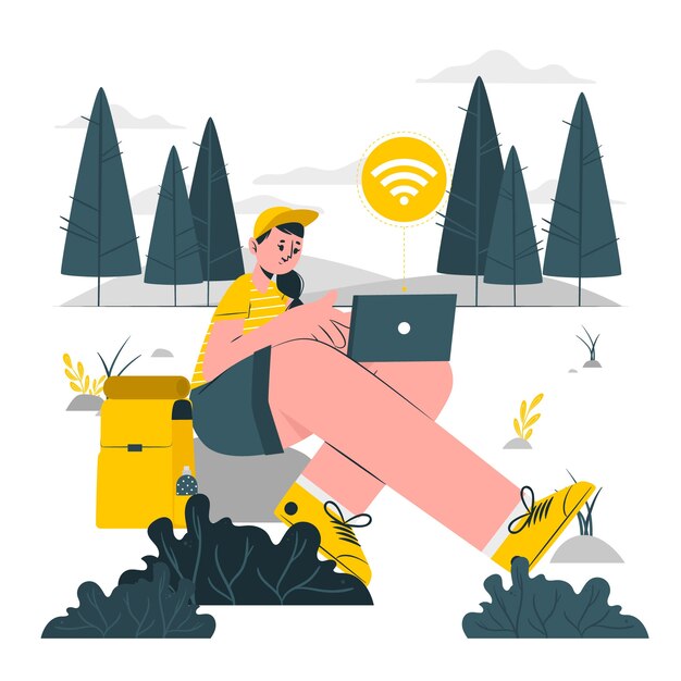 Digital nomad concept illustration