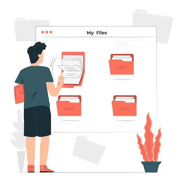 Free Vector digital personal files concept illustration