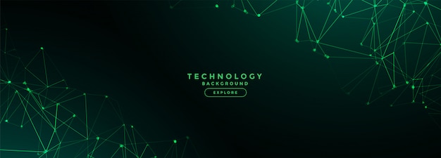 Free vector digital technology network lines mesh banner