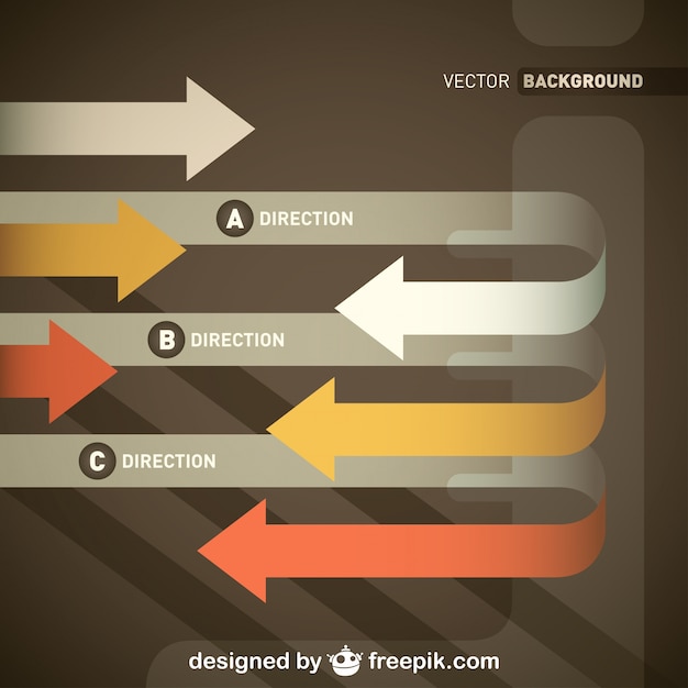 Free Vector directional retro arrows template design