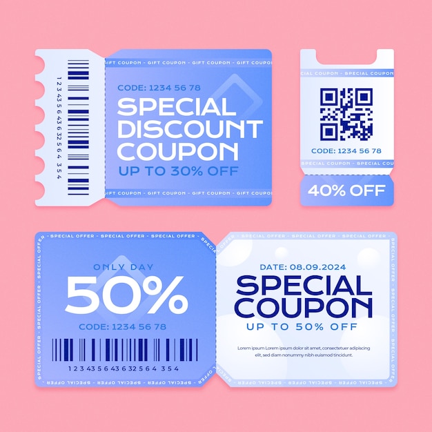 Free vector discount ticket template design