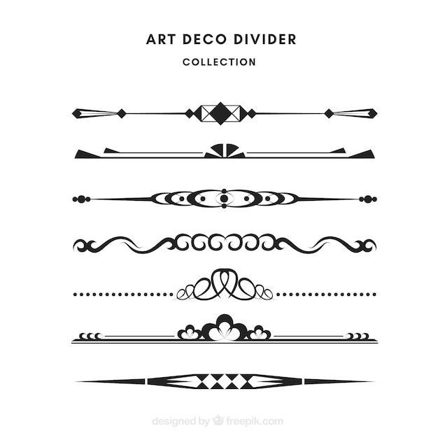 Free Vector dividers collection in art deco style