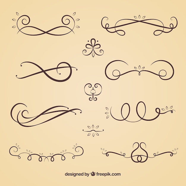 Free Vector dividers collection in calligraphic style