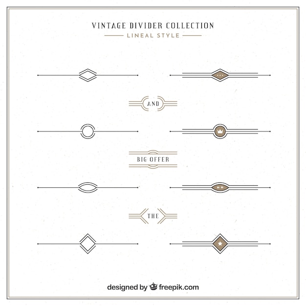 Free Vector dividers collection in vintage style