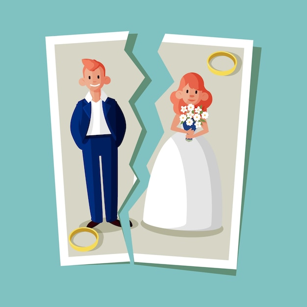 Free Vector divorce concept illustration