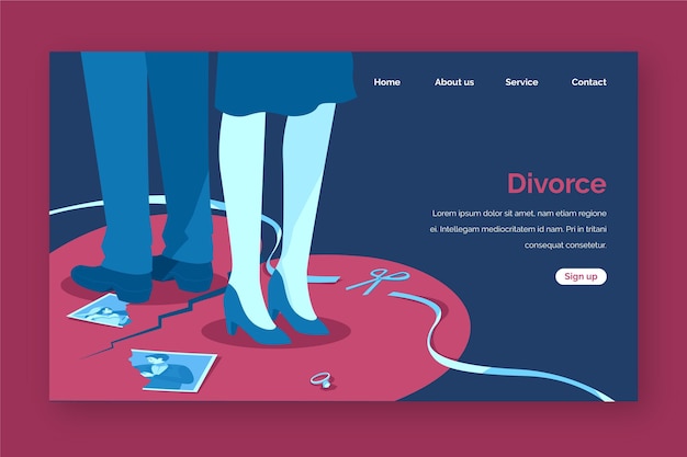 Free Vector divorce concept landing page style