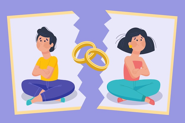 Free Vector divorce illustration style