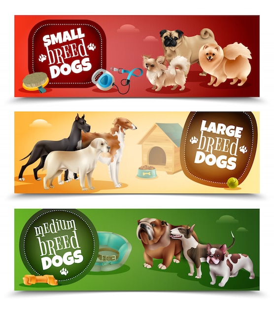 Dog Breeds Banner Set