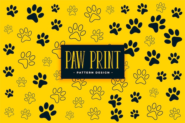 Free vector dog or cat paw prints pattern background