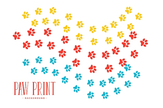Free vector dog or cat paw prints trail