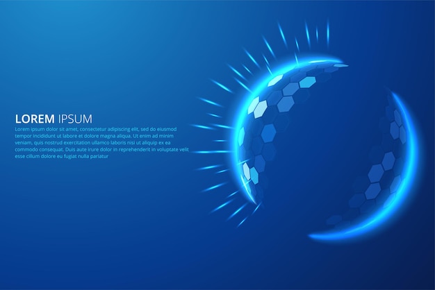 Free vector dome shield geometric vector illustration on a blue background