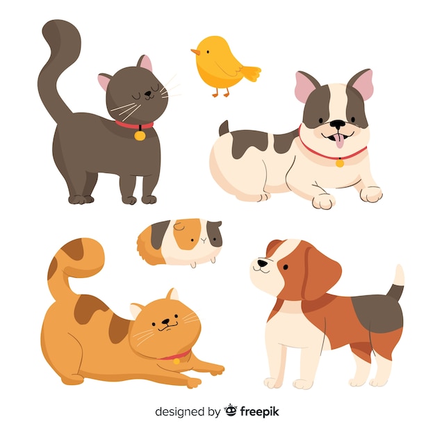 Free vector domestic animals for indoors