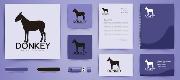 Free Vector donkey, logo and business branding template