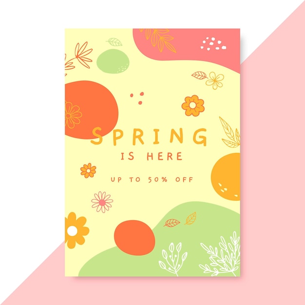 Doodle colorful spring poster