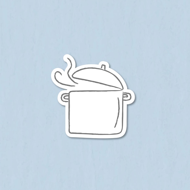 Free Vector doodle cooking pot sticker vector