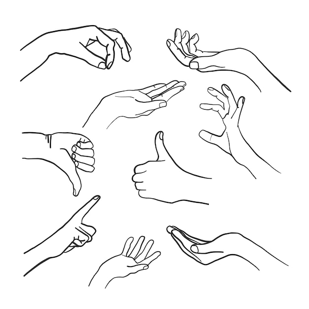 Free vector doodle hand gestures