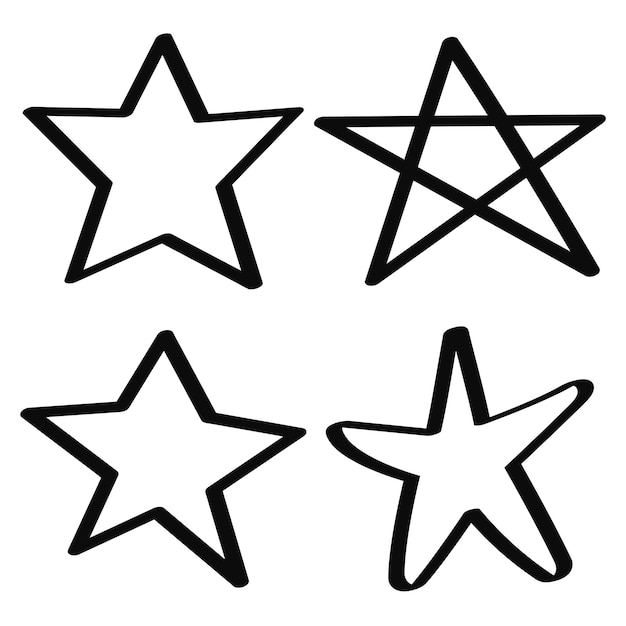 Free vector doodle set of stars