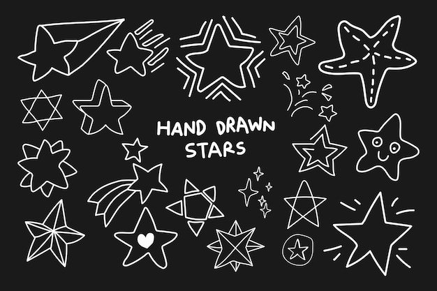 Free Vector doodle stars set