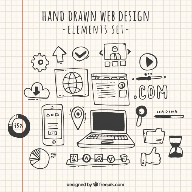 Free vector doodles web design element collection