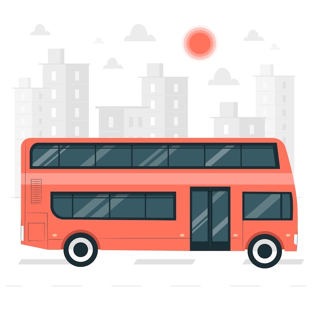 Free vector double decker bus concept illustration