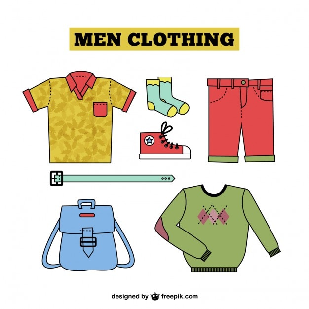 Free Vector drawn men clothing collection