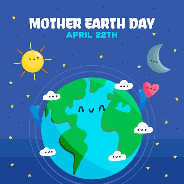 Free Vector drawn mother earth day illustration