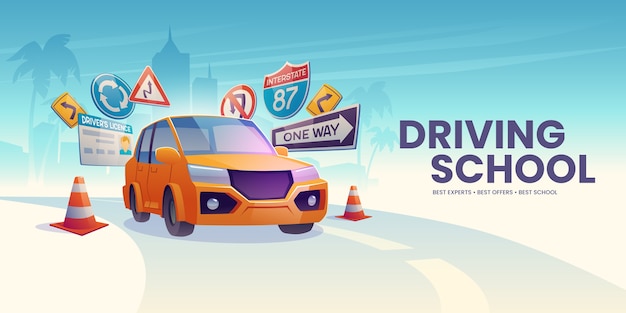 Free Vector driving school background