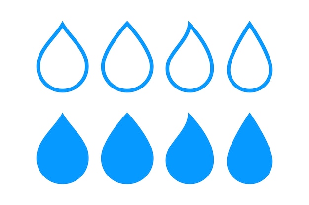 Free Vector droplets set outline and flat