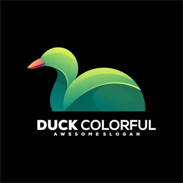 Free vector duck gradient colorful logo illustration design