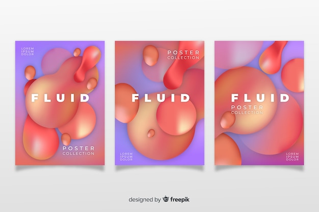 Free Vector dynamic shapes poster pack