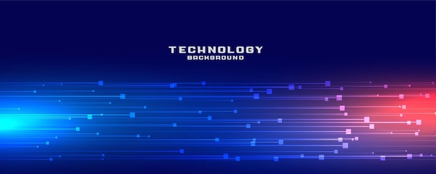 Free Vector dynamic technology lines banner design