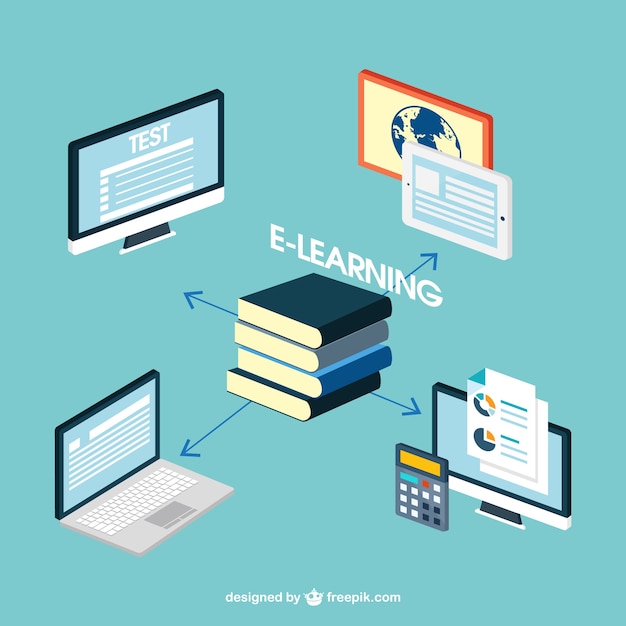 Free Vector e-learning concept