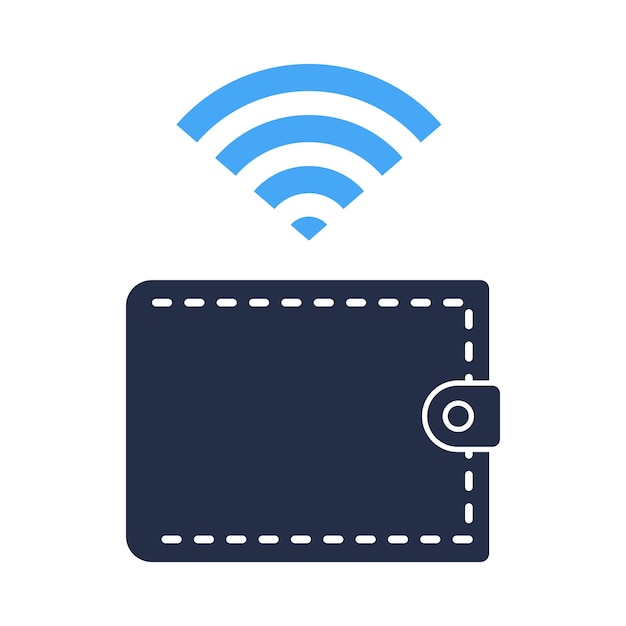 Free Vector e wallet wifi glyph style