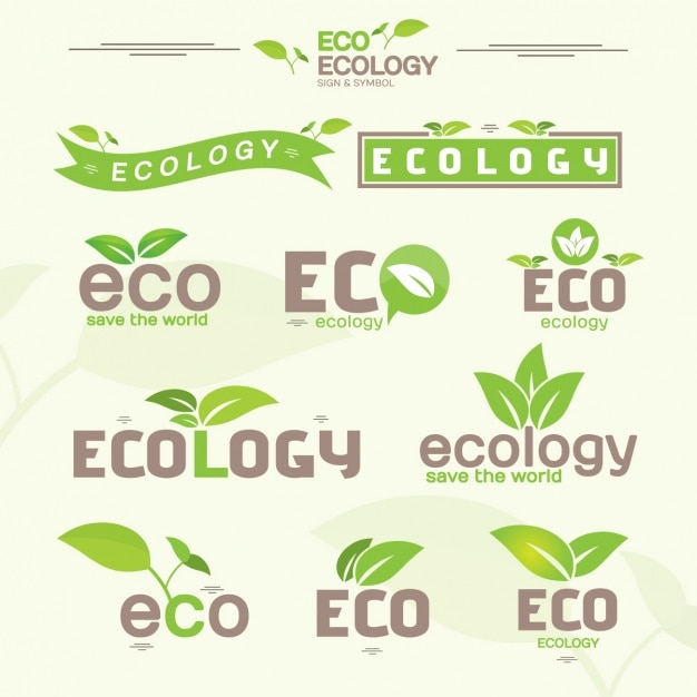 Free Vector ecology labels collection