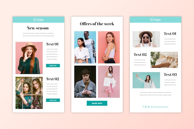 Free Vector ecommerce email template set