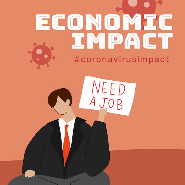 Free Vector economic impact during coronavirus pandemic template