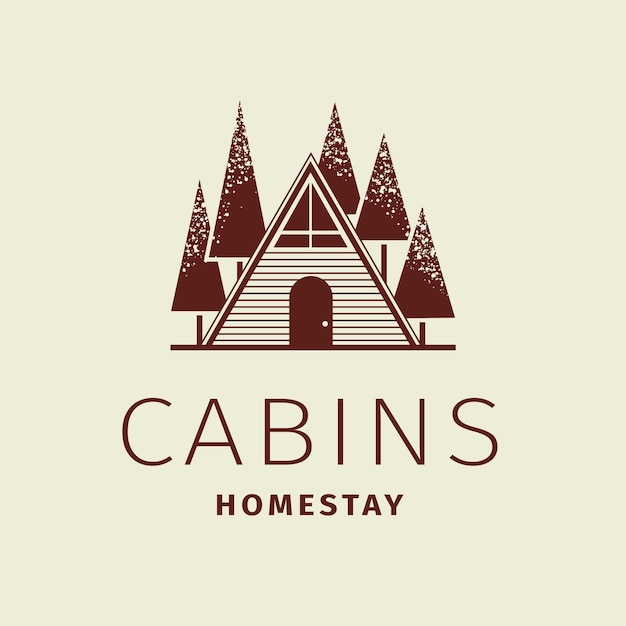 Free Vector editable hotel logo vector business corporate identity with cabins homestay text