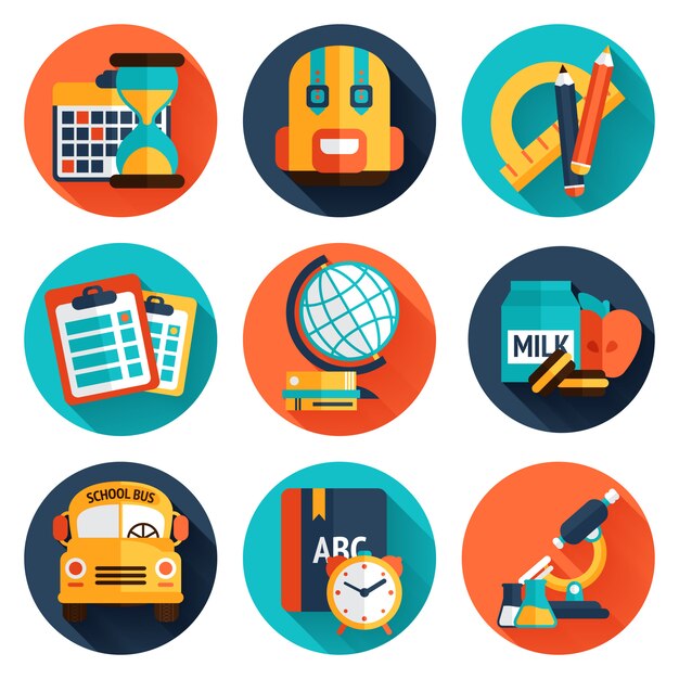 Education Flat Icons Set