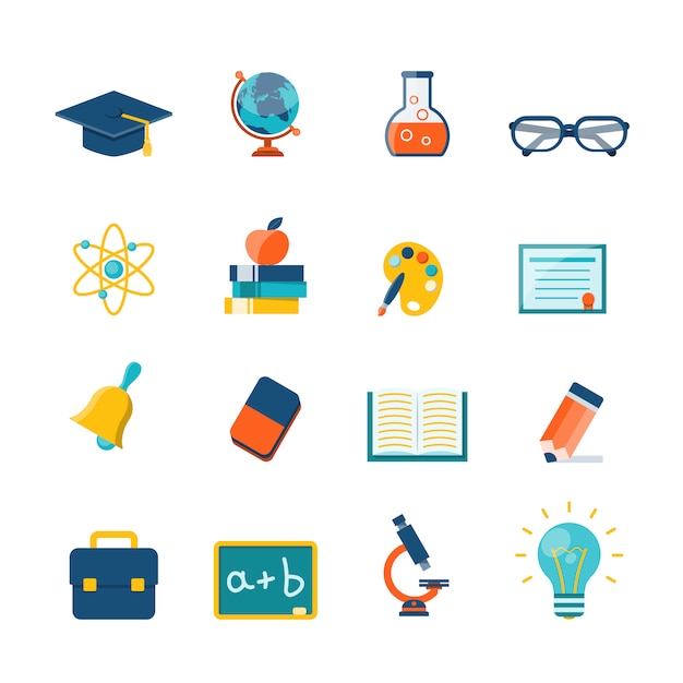 Free vector education flat icons
